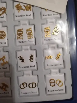 Lote 36 Pendientes Acero Inoxidable