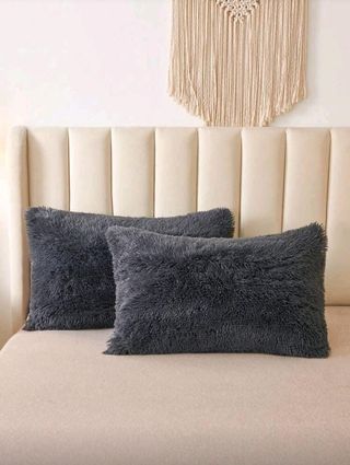 Edredón peluche gris esponjoso