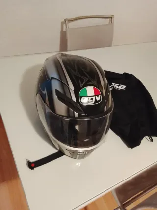 Casco Moto AGV Negro/Plata