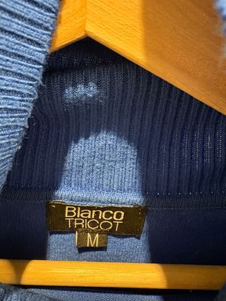 Jersey azul cuello alto Blanco talla M mujer