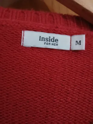 Jersey corto lana manga larga rojo