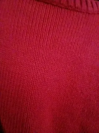 Jersey corto lana manga larga rojo