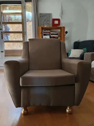 Butaca Beige Piel Sintética