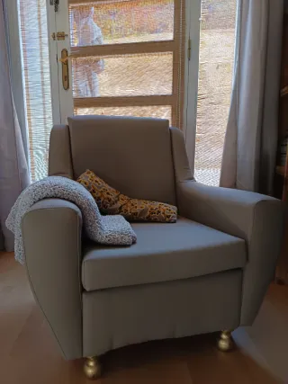 Butaca Beige Piel Sintética