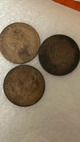 3 Monete Antiche Alfonso XII