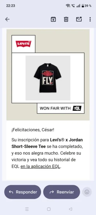 Camiseta Jordan x Levi's Negra Talla S