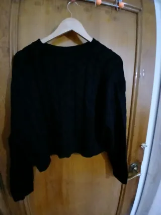 Jersey corto lana negro ochos