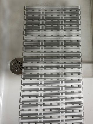 Alfombra Baño Antideslizante Gris/Blanco 90x40