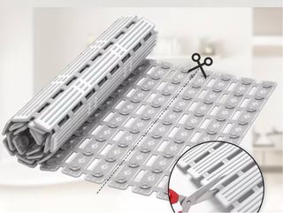 Alfombra Baño Antideslizante Gris/Blanco 90x40