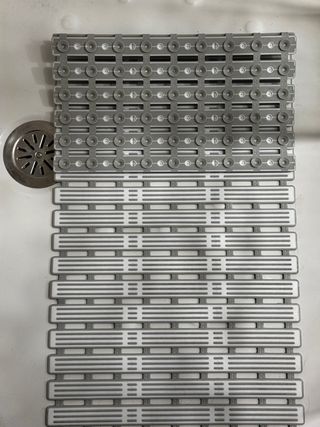 Alfombra Baño Antideslizante Gris/Blanco 90x40