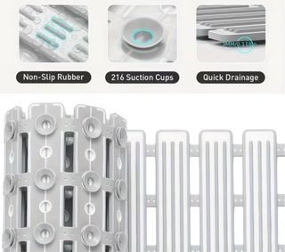 Alfombra Baño Antideslizante Gris/Blanco 90x40