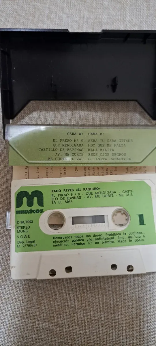 Casete Paco Reyes El Paquiro El Preso N°9