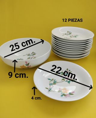 Juego de vajilla con flores Limoges