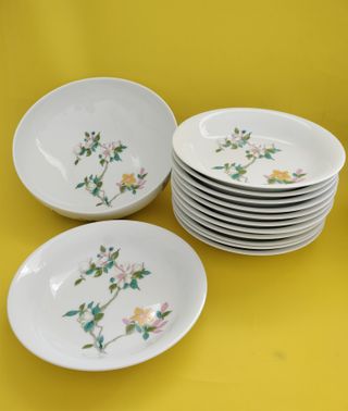 Juego de vajilla con flores Limoges