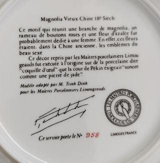 Juego de vajilla con flores Limoges