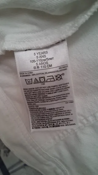 Cazadora vaquera blanca niño/niña marca baby gap