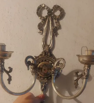 2 Apliques de pared antiguos plateados
