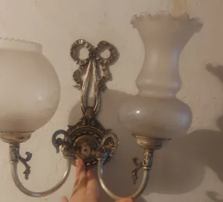 2 Apliques de pared antiguos plateados