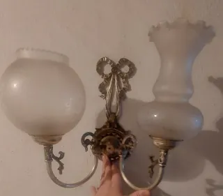 2 Apliques de pared antiguos plateados