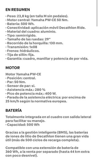 Bicicleta Eléctrica MTB Rockrider Naranja