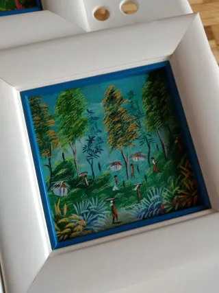 Conjunto de obras óleo sobre tablex cultura Haití