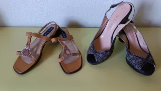 Lote 2 sandalias N/ 38, a 1€ cada una