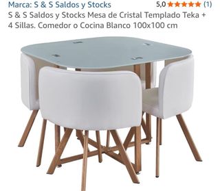 Mesa Comedor Cristal 4 Pax S & S Saldos y Stocks M