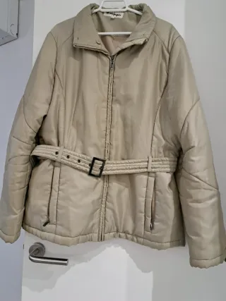 Parka abrigo 3/4 beige El Corte Inglés con cuello