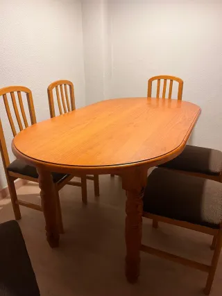 Mesa comedor y 6 sillas madera