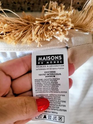 2 Cojines Beige con Flecos Maison du monde