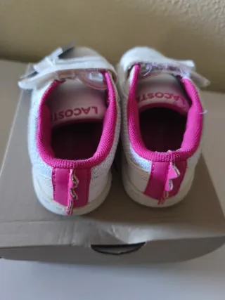 Sapatilhas Lacoste Brancas e Rosa Criança