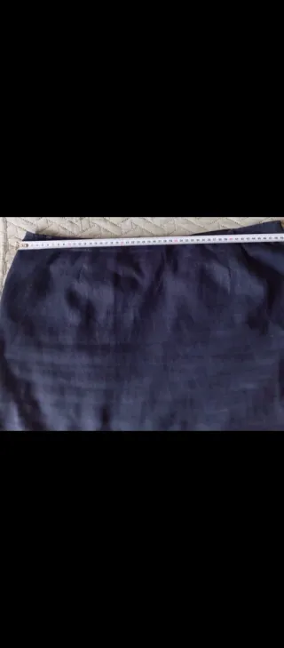 Falda Lino Mujer Azul Bordados