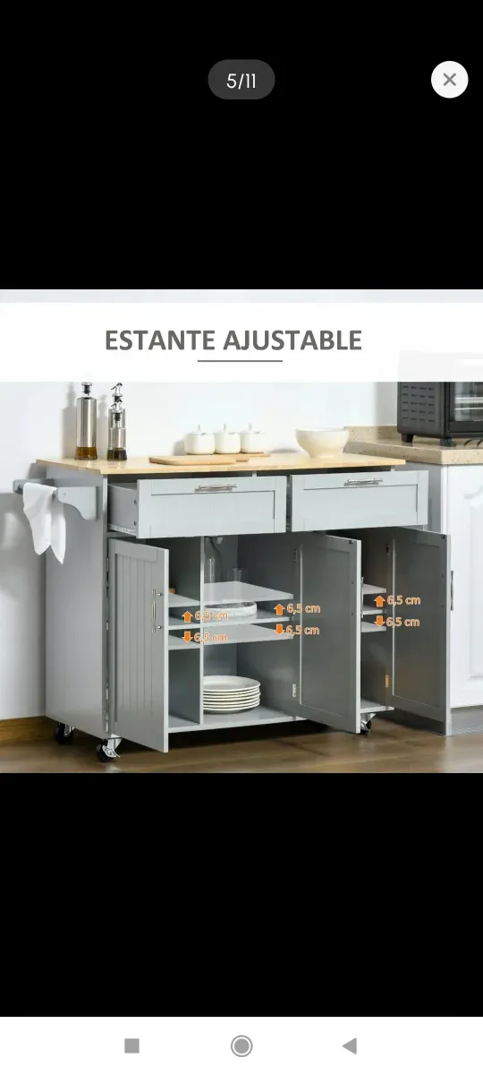 Isla de cocina auxiliar con encimera