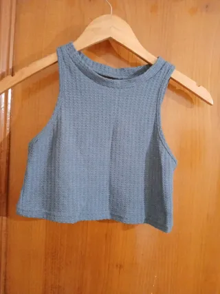 Dos tops cortos uno rosa y otro azul