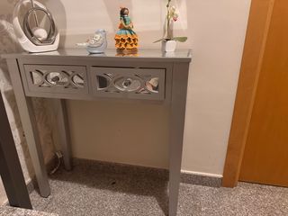 Conjunto Recibidor Espejo + Consola Plateada