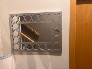 Conjunto Recibidor Espejo + Consola Plateada