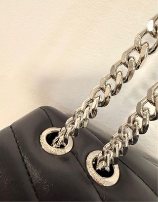 Bolso YSL Negro Piel Chevron Plataforma