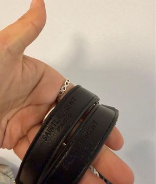 Bolso YSL Negro Piel Chevron Plataforma