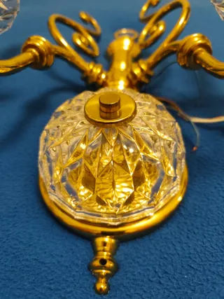 Aplique de pared bronce y cristal