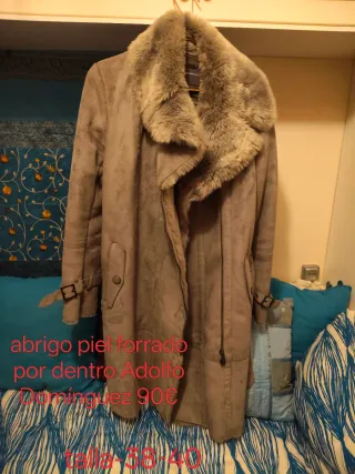Abrigo Adolfo Dominguez forrado piel talla M