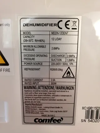 Deshumidificador Comfee