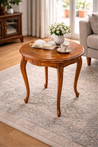 Mesa auxiliar redonda de madera