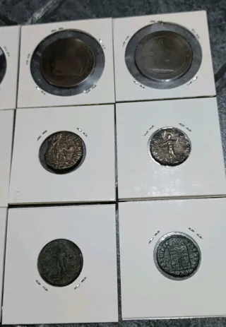 Lotto 9 monete Romane e spagnole