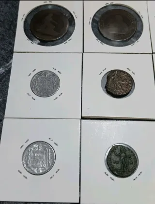 Lotto 9 monete Romane e spagnole