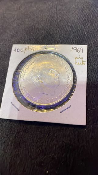 Moneda Plata 100 ptas Franco 1966
