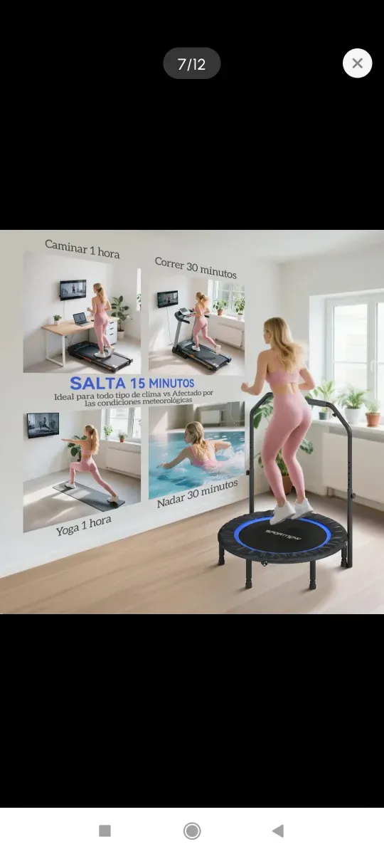 Cama elástica plegable con barra