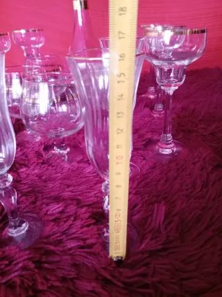 Juego copas y licorera