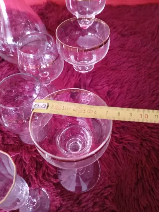 Juego copas y licorera