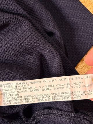 Top Zara Azul Marino Textura Relieve