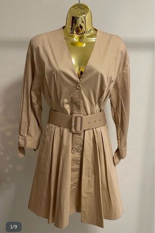 Vestido Zara Beige Talla M